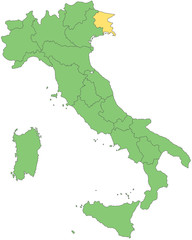 Italien - Friaul-Julisch-Venetien (Vektor in Grün)
