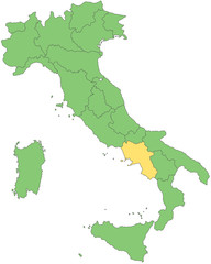 Italien - Kampanien (Vektor in Grün)