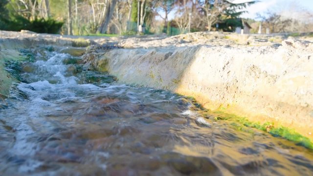 Flowing water in the old thermal  channel