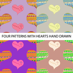 vector pattern with hearts seamless