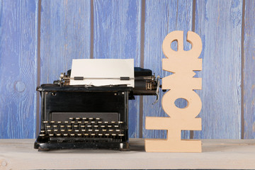 Antique typewriter at home