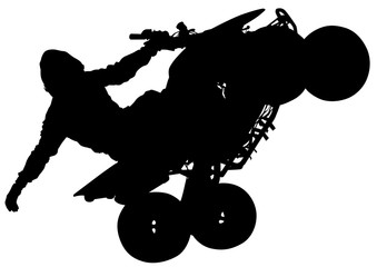 Silhouettes athletes ATV during races on white background © Николай Григорьев