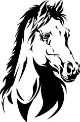 silhouette of a horse's head