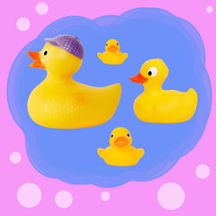 duck tale seamless pattern yellow rubber