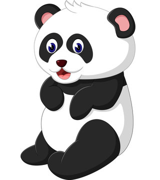 illustration of cute panda cartoon