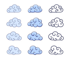 White clouds on blue sky