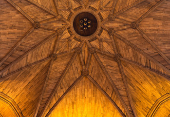 Intricate sandstone ceiling inside Liverpool Anglican Cathedral
