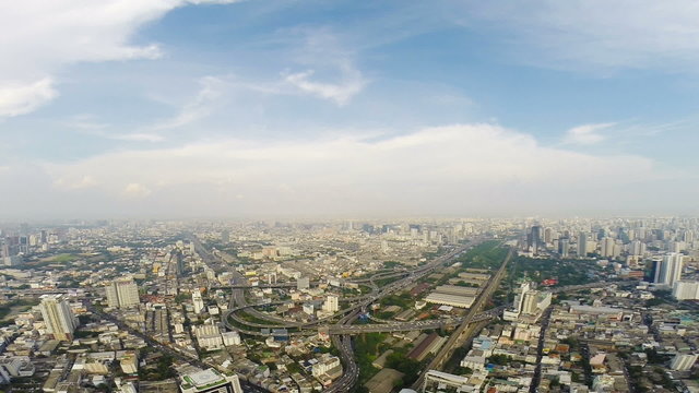 Birds eye view of Bangkok city