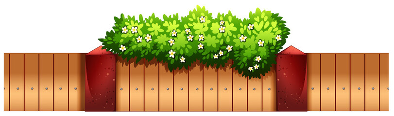Seamless fence design with flowers