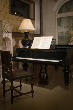 Vintage interior with piano