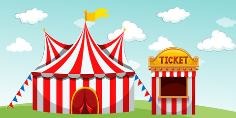 Circus tent and ticket booth © blueringmedia