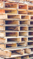 wooden pallet overlap in warehouse