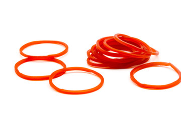 Naklejka premium isolate group of red plastic band