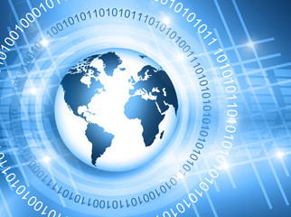 Best Internet Concept of global business. Globe, glowing lines on technological background. Electronics, Wi-Fi, rays, symbols Internet, television, mobile and satellite communications