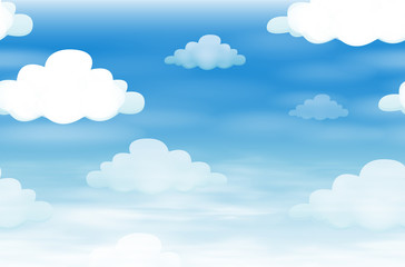 Seamless background with clouds in the sky © blueringmedia