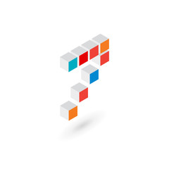 Fototapeta premium 3d cube number 7 logo icon design template elements