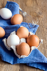 Raw organic eggs