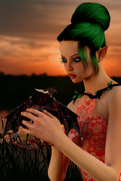 Fee und Drache