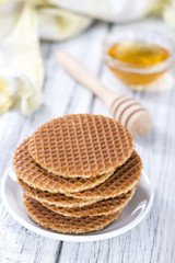 Crunchy Waffles with honey