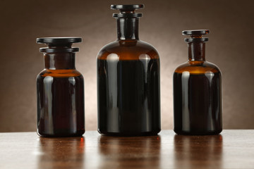 wooden desk top and doctor tools 