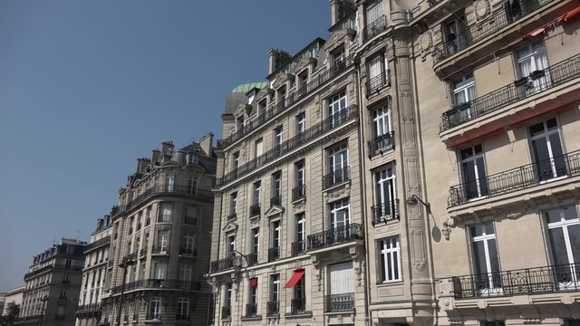 Establishing shot buildings of Paris - 1080p. Establishing shot of some very representative buildings in the 16th arrondissement in Paris.