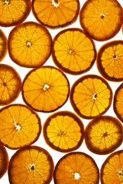 Background of sliced oranges
