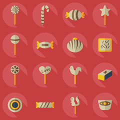 Flat concept, set modern design with shadow candy