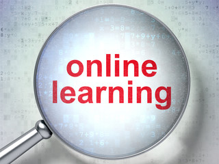 Education concept: Online Learning with optical glass