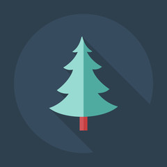 Flat modern design with shadow icons Christmas tree