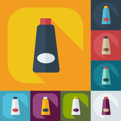Flat modern design with shadow icons hand cream