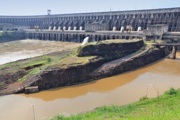 Naklejka premium Itaipu dam in Brazil and Paraguay border