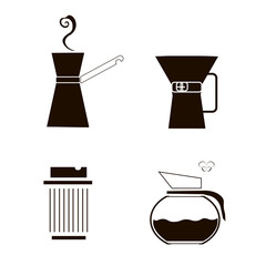 Set for coffee
a set of four cups of black and white drawing of the original coffee cups
