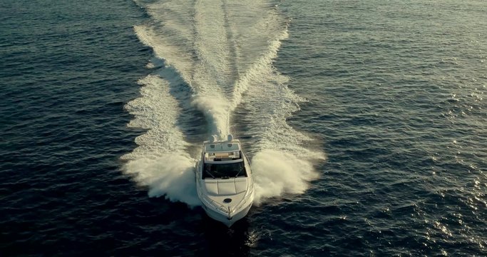 luxury motorboat in navigation, yacht 