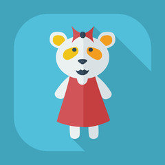 Flat modern design with shadow icons panda girl