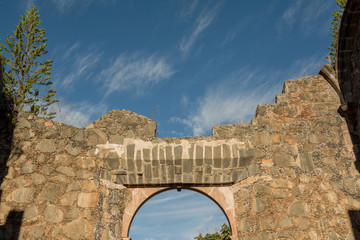 Muro de piedras en la del templo de la Preciosa Sangre Mascota Jalisco.