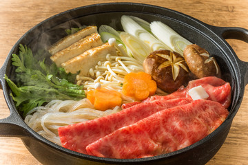 普通の和牛すきやき　Common sukiyaki Japanese foods