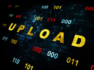 Web development concept: Upload on Digital background