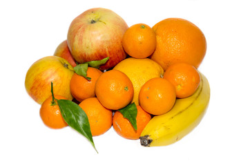 Fresh fruit isolated on white background