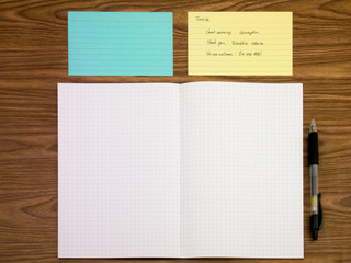 Turkish; Learning New Language Writing Words on the Notebook