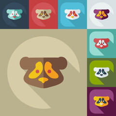 Flat modern design with shadow icons pandas