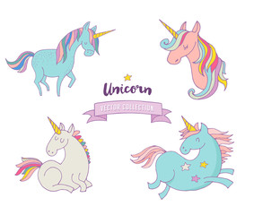 Set of magic unicons - cute hand drawn icons
