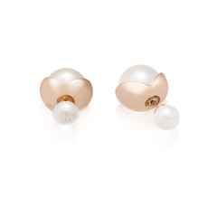 Double Sided Pearl Flower Earrings