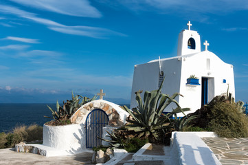 Patron Saint of sailors.Typical greek place with a white small orthodox chapel dedicated to St...