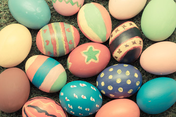 Fototapeta na wymiar Easter egg. vintage color tone
