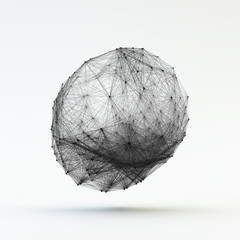 Connection Structure. Wireframe Vector Illustration.