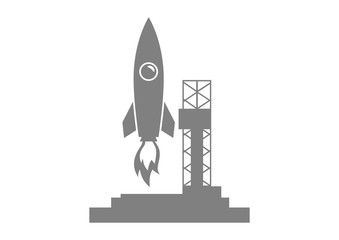 Rocket vector icon on white background