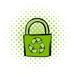Green eco bag comics icon