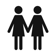 Two women black simple icon