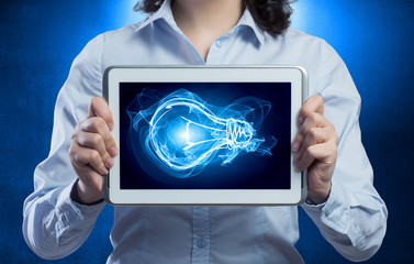 Woman with tablet pc 