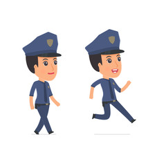 Funny and Cheerful Character Constabulary goes and runs